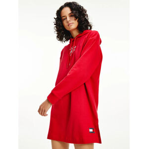Tommy Hilfiger dámské červené mikinové šaty